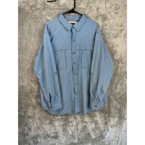 Ridgecut Mens 2XL Blue Check Button Down Shirt Outdoor Utility Workwear Plaid